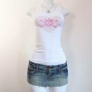 y2k skull crown heart graphic tank mcbling emo